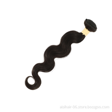 Aisi Hair High Quality Cheap Wholesale Vendor Natural Black Color Body Wave 100%  Brazilian Human Hair Weave Bundles